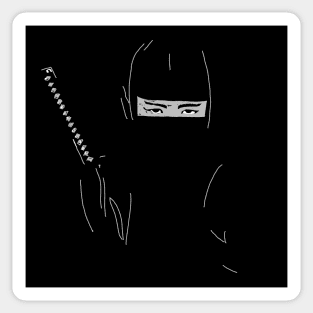 Hand drawn minimalist Ninja Sticker